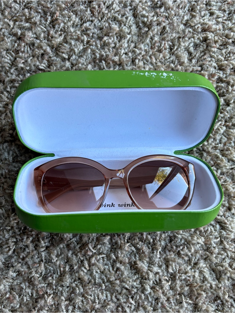 Kate Spade Round Brown Sunglasses with Green Case